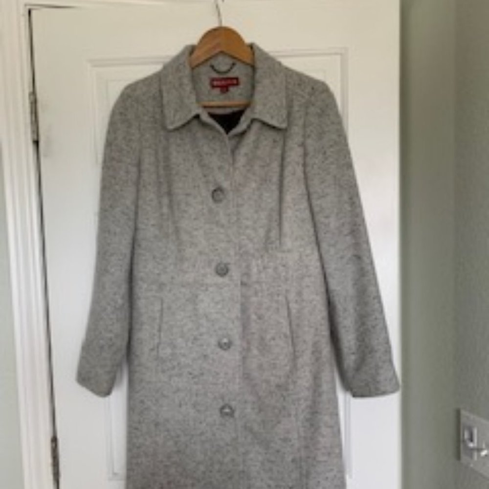 Classic long wool gray peacoat